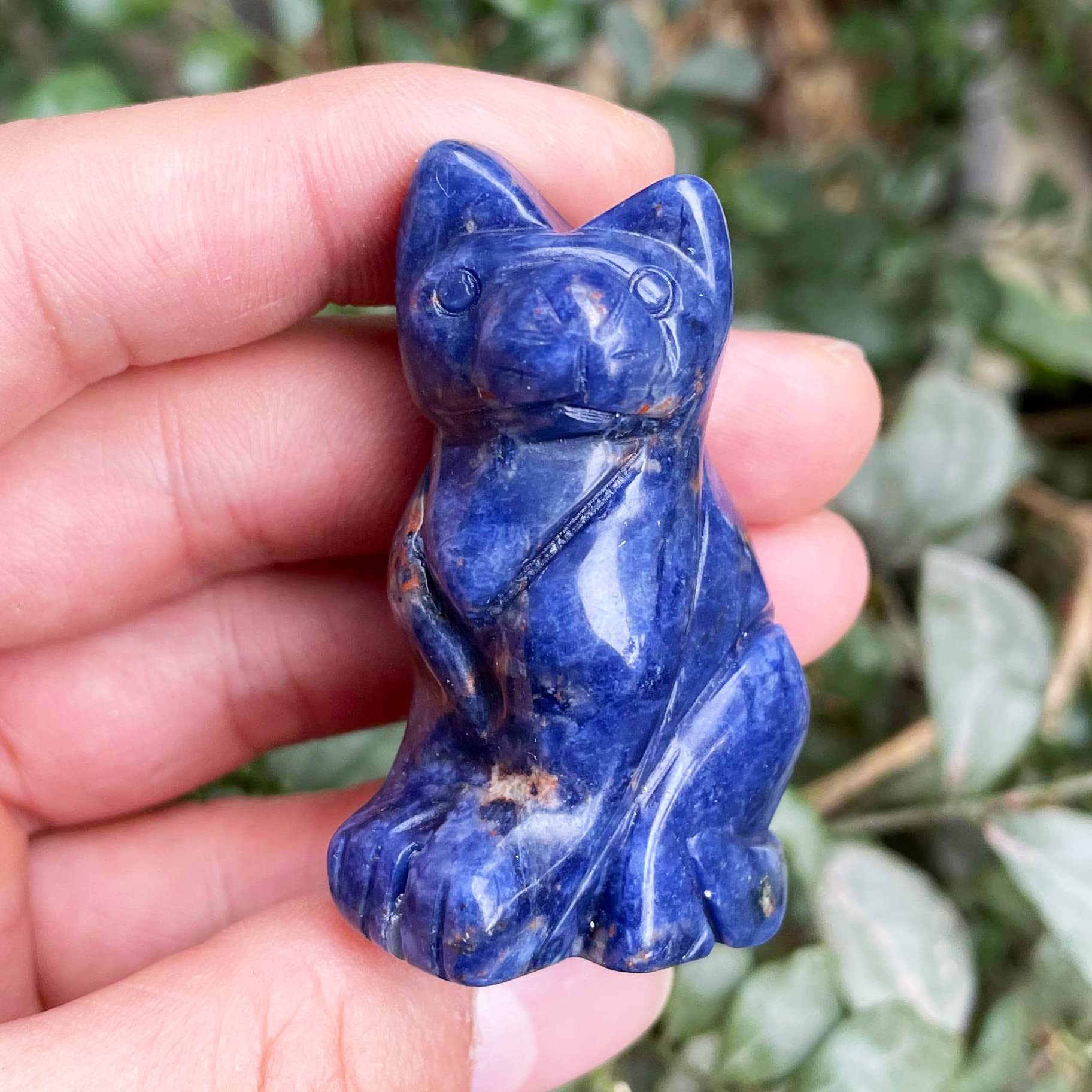 Amazon.co.jp: Neyisaa 2インチ 猫に座る彫刻石 クリスタルアニマル